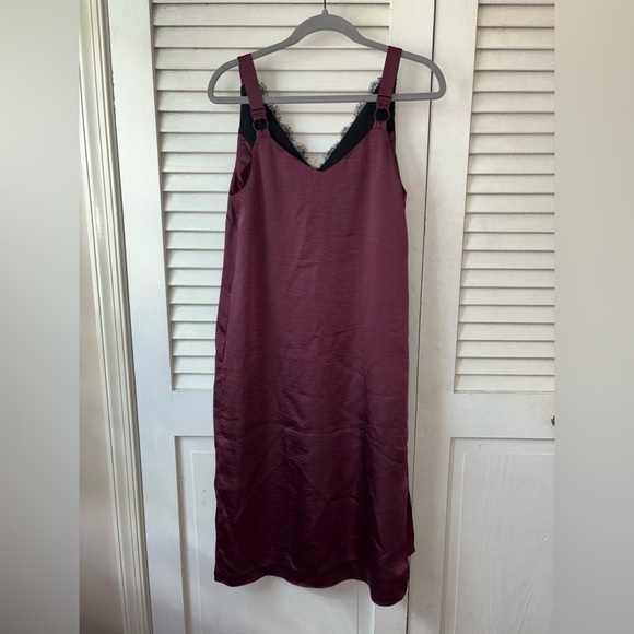 NWT Universal Standard Kara Lace Satin Slip Dress Fig Color size 4XS US size 0 - Picture 5 of 7